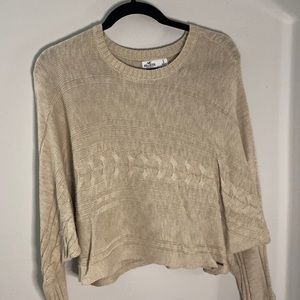 Hollister cropped beige sweater